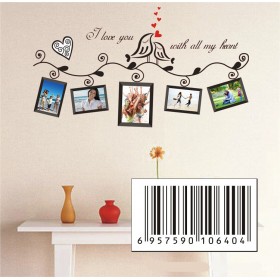  Photo Frame Loving Bird Love You Heart Decal 